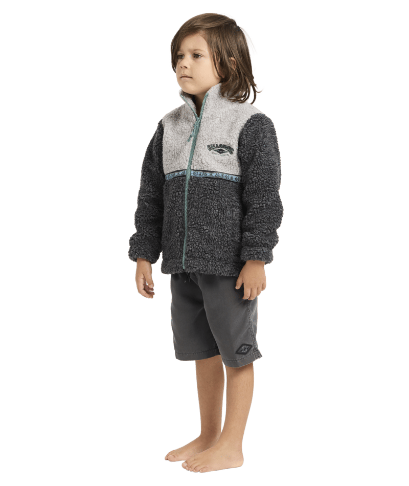 Billabong Groms Tombstone Zip Thru in OATMEAL HEATHER