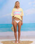 Roxy Womens High Tide Oversized T-Shirt in Lemon Drop