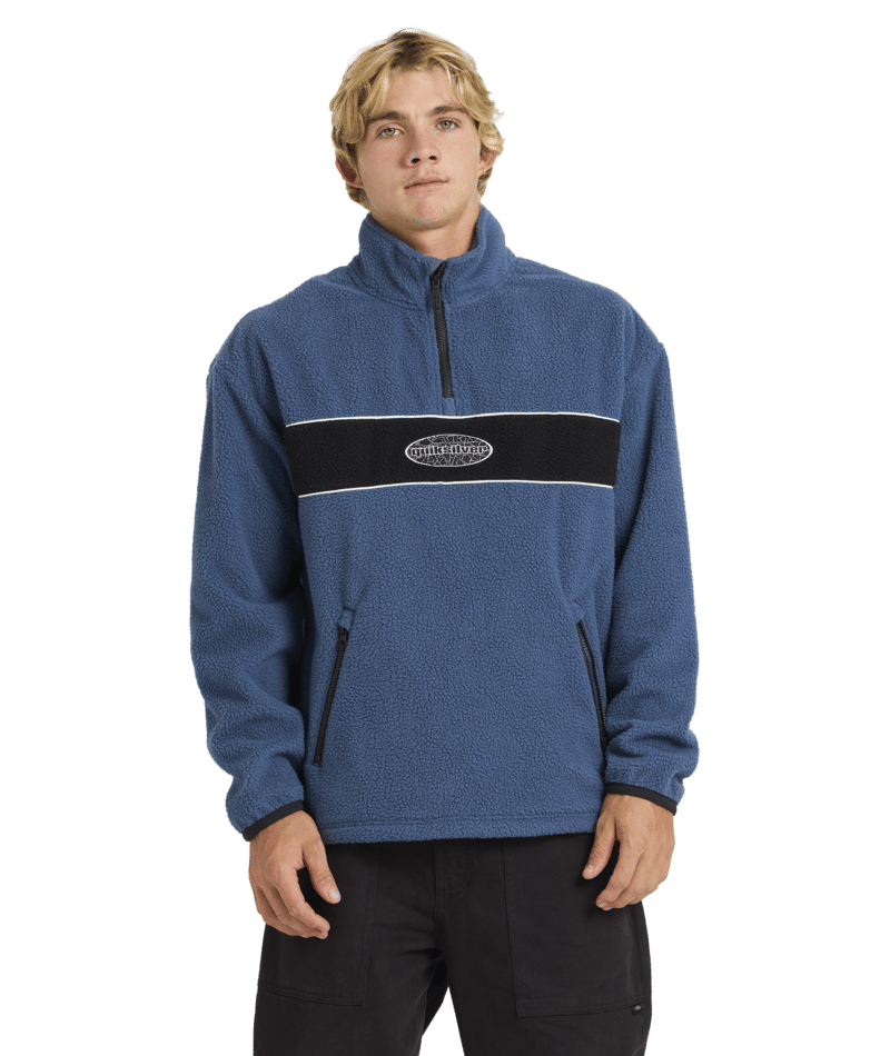Quiksilver Mercury Panel Polar Fleece in DARK DENIM
