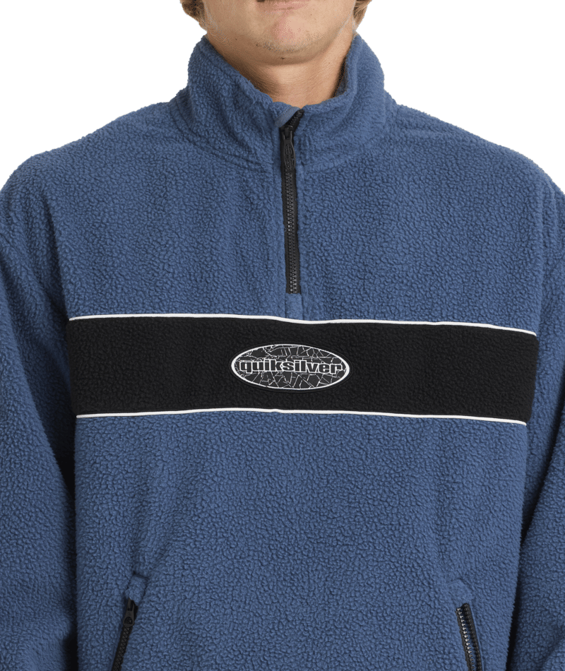 Quiksilver Mercury Panel Polar Fleece in DARK DENIM
