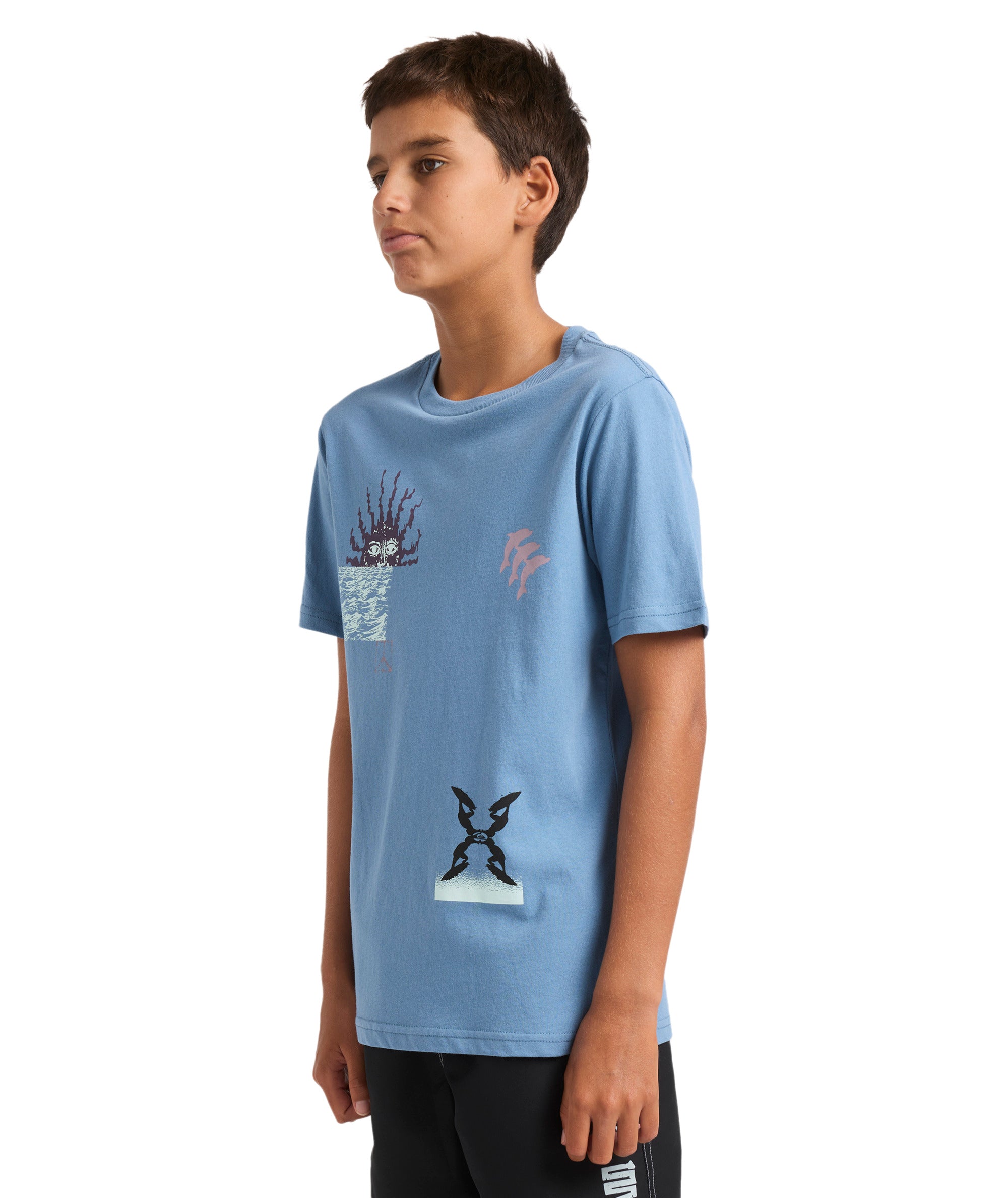 Quiksilver Free Lock Ss Yth in CORONET BLUE