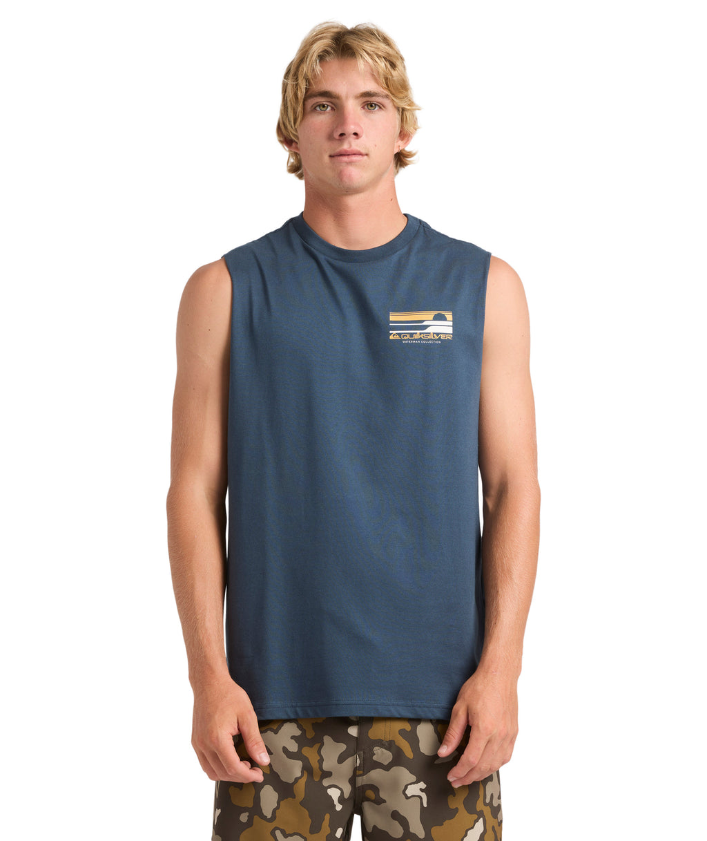 Quiksilver Stacked Horizon Muscle in MIDNIGHT NAVY
