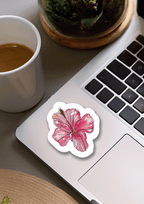 Trevena & Co Hibiscus Flower Watercolour Vinyl Sticker in Single