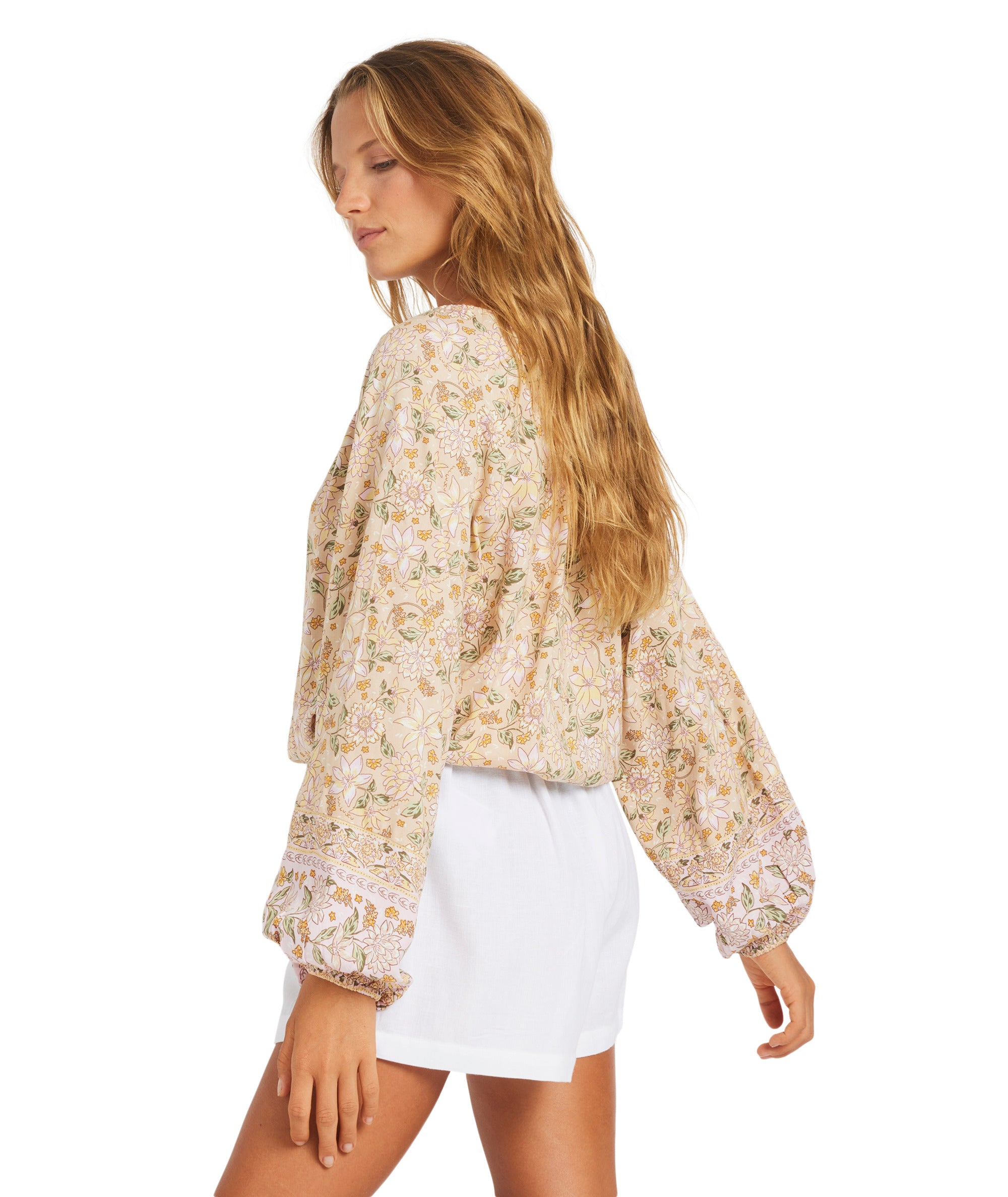 Roxy Garland Top in STONE