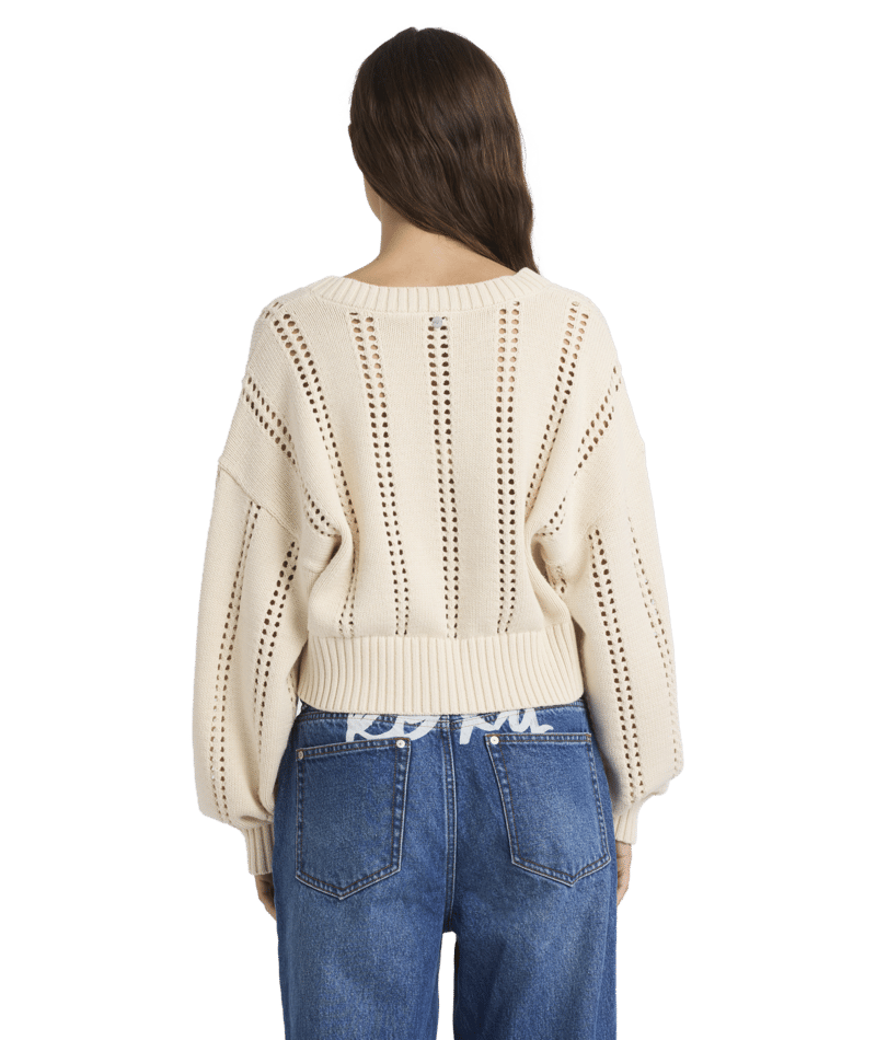 Roxy Sunlaced Cardi in PARCHMENT