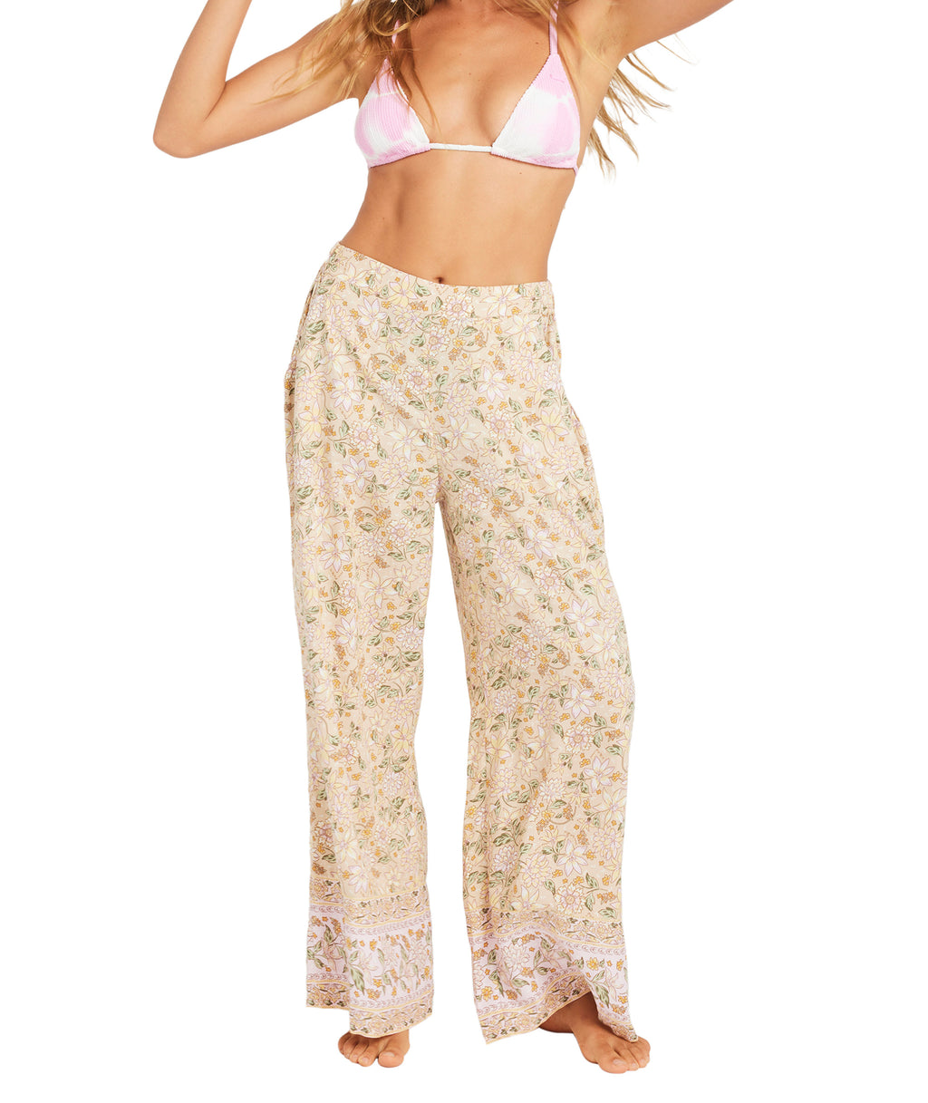 Roxy Garland Wide Leg Pant in STONE