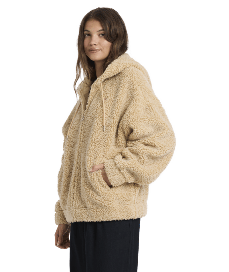 Roxy City Track Zip Polar Fleece in WHEAT