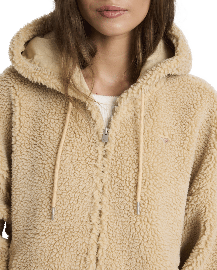 Roxy City Track Zip Polar Fleece in WHEAT