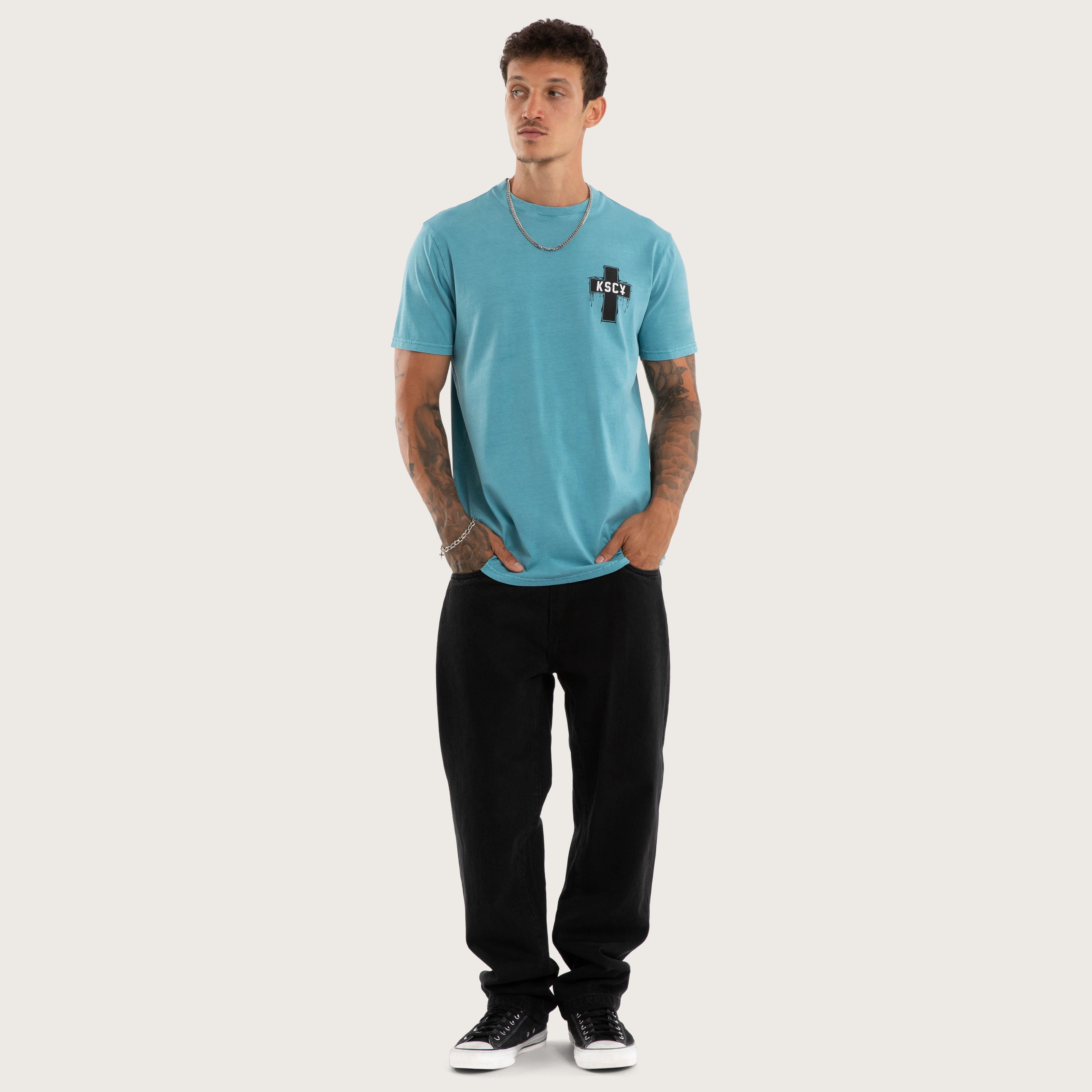 Kiss Chacey Ritualistic Dual Curved Tee in Pigment Cameo