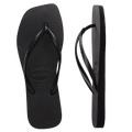 Havaianas Slim Square Solid Black in Black