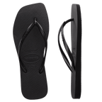 Havaianas Slim Square Solid Black in Black