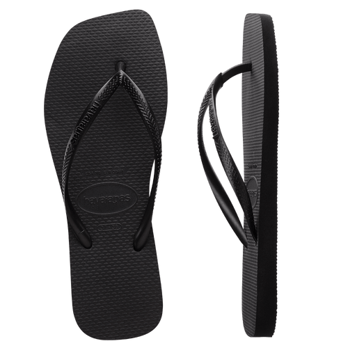 Havaianas Slim Square Solid Black in Black