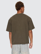 Thrills Co Paradise Built Oversize Box Crop Tee - Olive Night in Olive Night