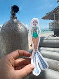 Trevena & Co Free Diver Girl Illustration Vinyl Sticker in Single