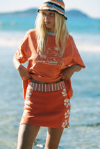 Spicy Dugong Knitted Hibiscus Skort in RED in Single