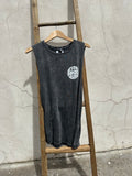 EP SURF Mens Signs Globe Tank - Black Stonewash/White