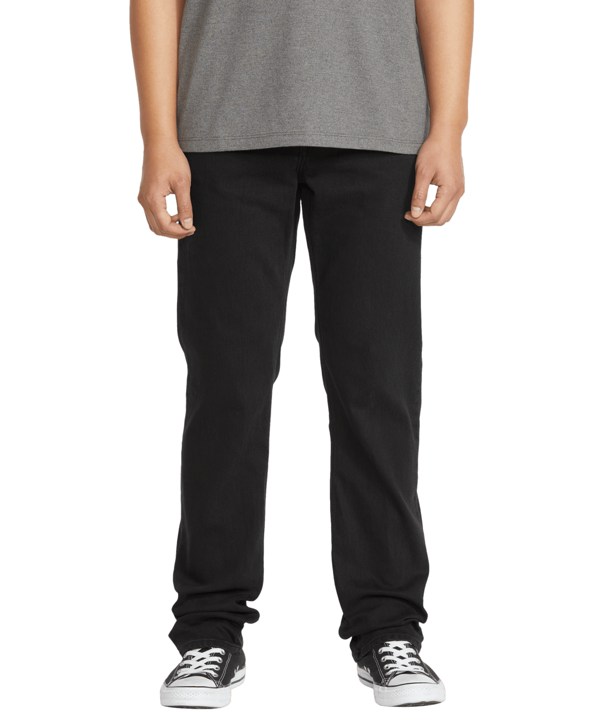 Volcom Mens Solver Straight Fit Jeans in Black Out