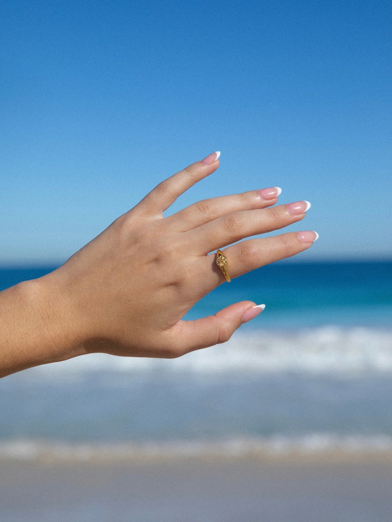 Malakai The Label Sand Dollar Ring in 18k Gold in Single
