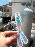Trevena & Co Free Diver Girl Illustration Vinyl Sticker in Single