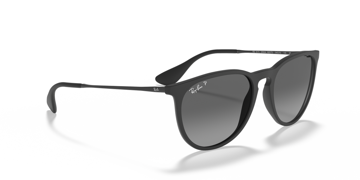 Ray-Ban® ERIKA RUBBER BLACK LIGHT GREY in Rubber Black