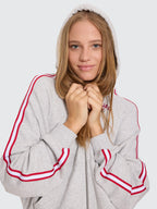 Thrills Co Tournament Of Roses Zip Hood Fleece - Snow Marle in Snow Marle