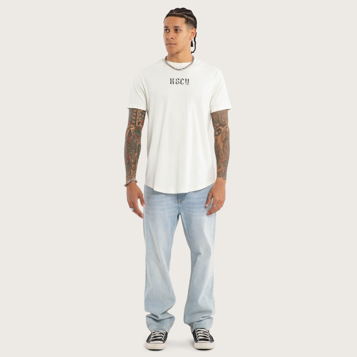 Kiss Chacey Citadel Dual Curved Tee in Lily White