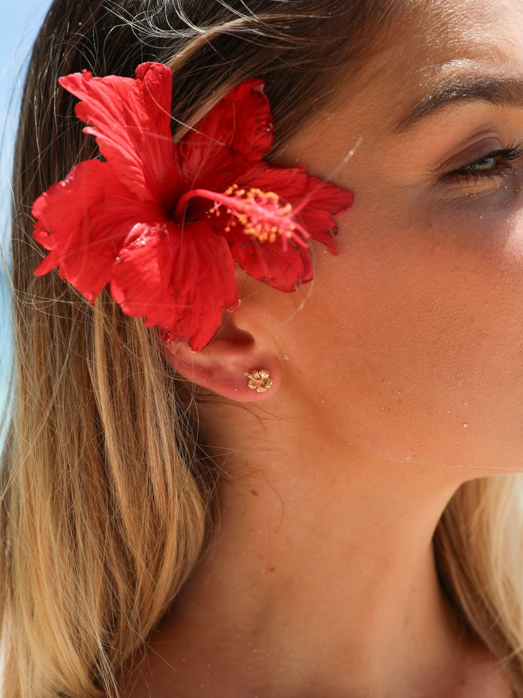 Malakai The Label Hibiscus Studs 18K Gold Vermeil in Default Title