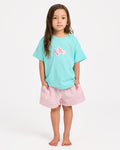 Roxy Girls 2-7 Aloha Blush Elastic Waist Shorts in POWDER PINK