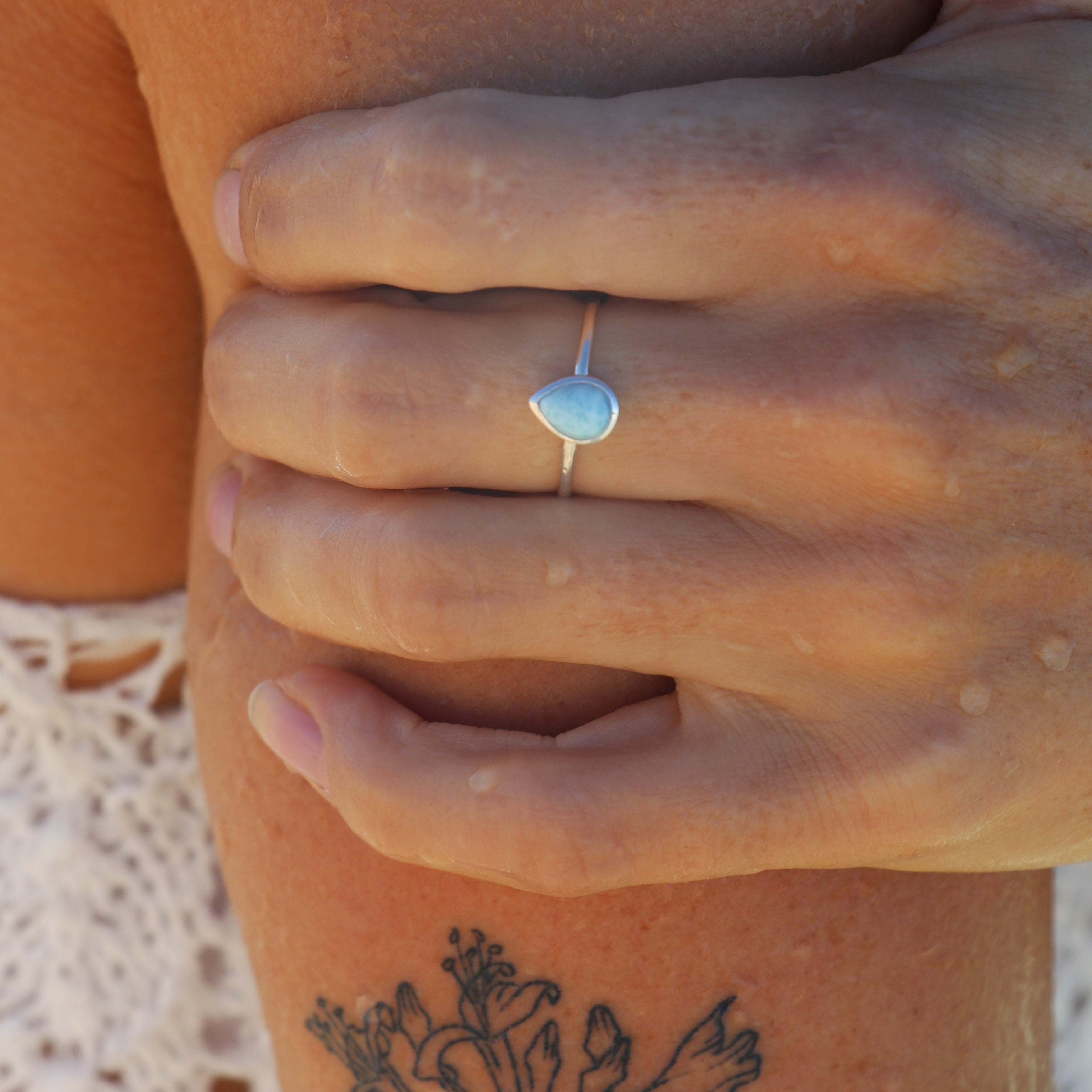 MiKi Jewellery Penelope Larimar Ring in Single