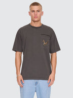 Thrills Co Seen & Heard Oversize Pocket Tee - Dark Merch Black in Dark Merch Black
