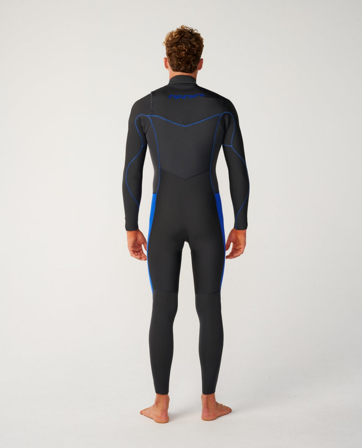 Rip Curl Mens Dawn Patrol 3/2 Chest Zip Wetsuit in Grey/Blue