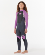 Rip Curl Kids Omega 3/2 Back Zip Wetsuit Steamer in Purple