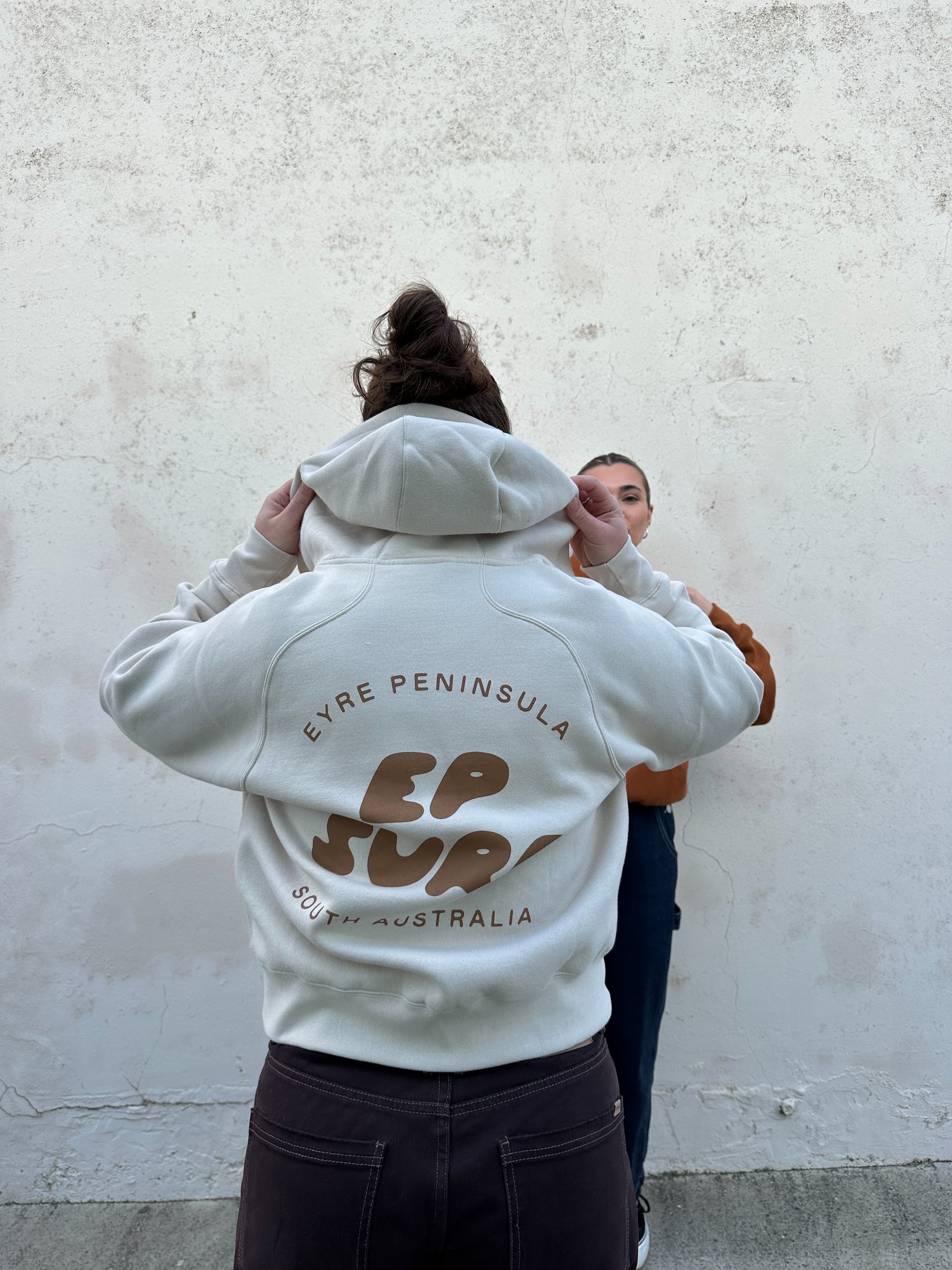 EP SURF Womens Bubble Quarter Zip Hoody - Natural