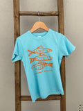 EP SURF Kids Fish Tee - Aqua/Orange