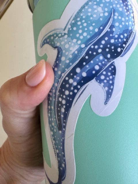 Trevena & Co Whale Shark Watercolour Vinyl Sticker in Single