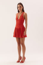 Sovere TULLI MINI DRESS - VERMILION in Vermilion