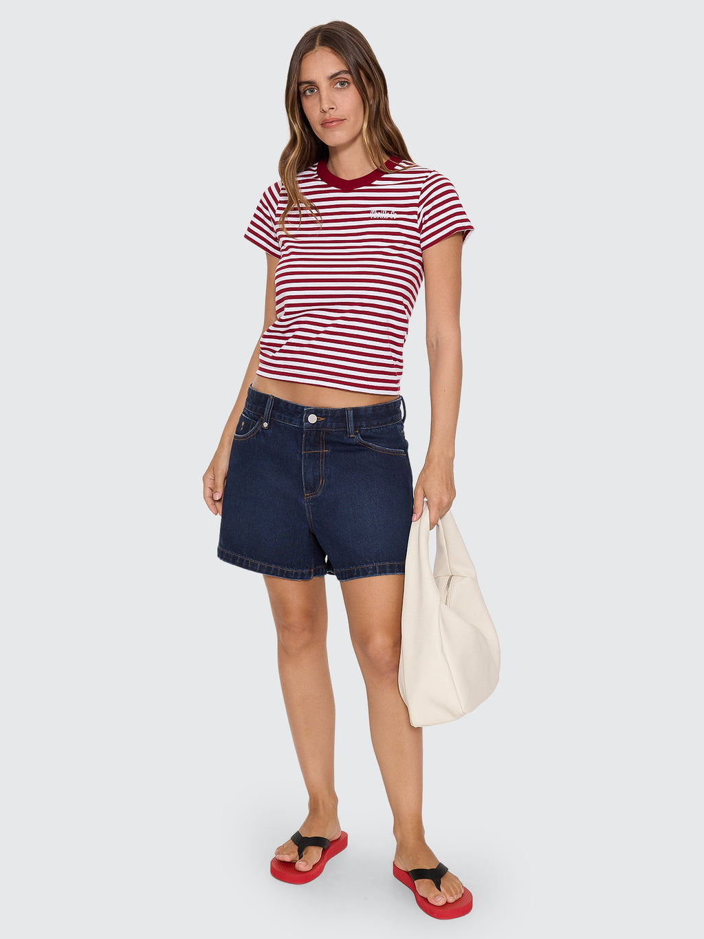 Thrills Co Primitive Stripe Boy Tee - Sour Cherry Stripe in Sour Cherry Stripe