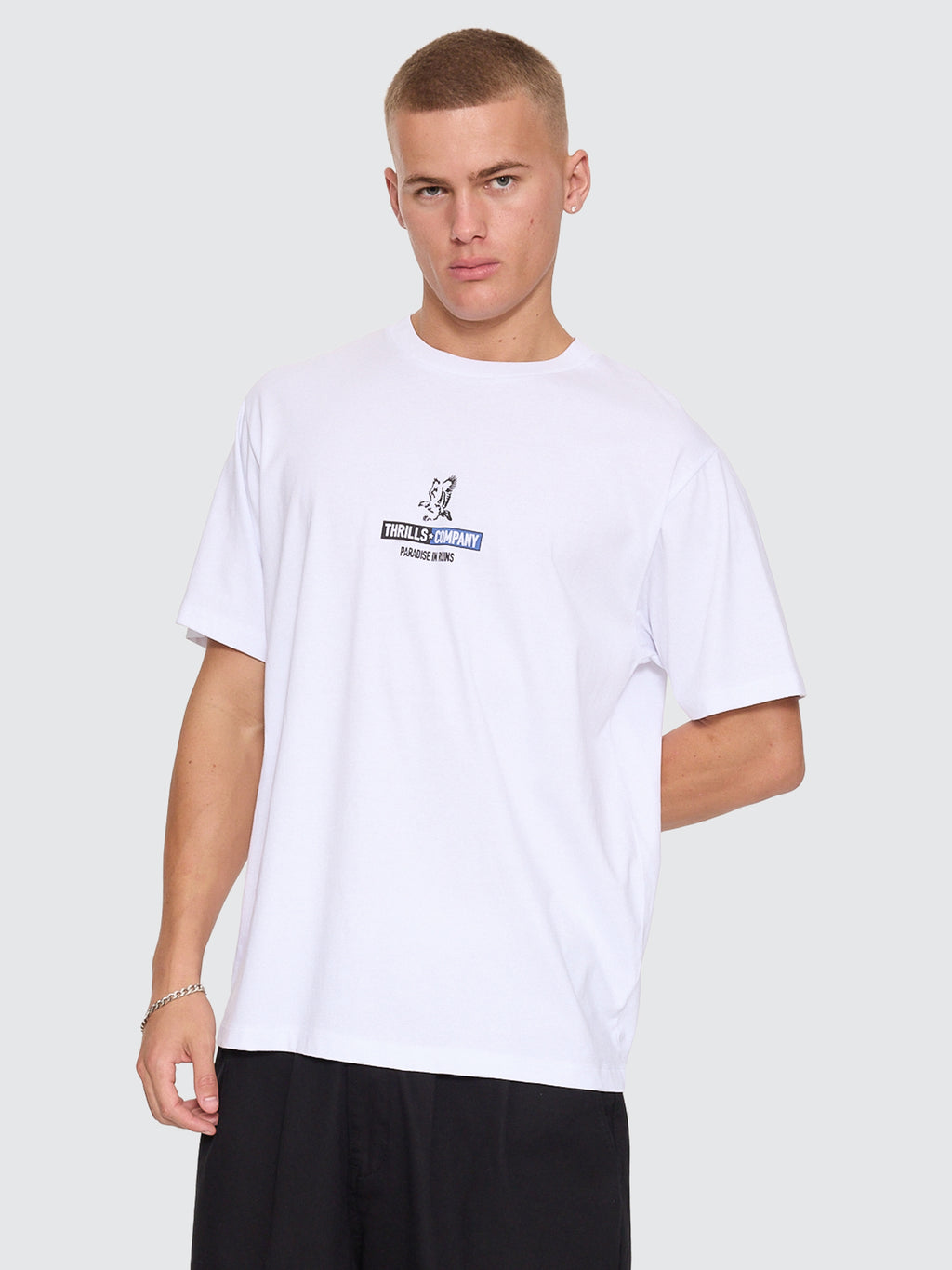 Thrills Co Risen Merch Tee - White in White