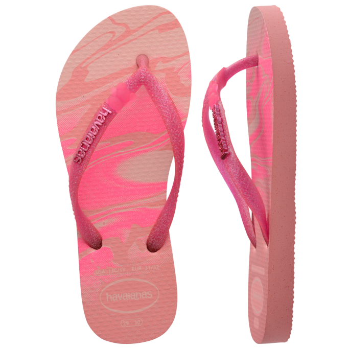 Havaianas Kids Glitter PINK MANGO in Pink Mango