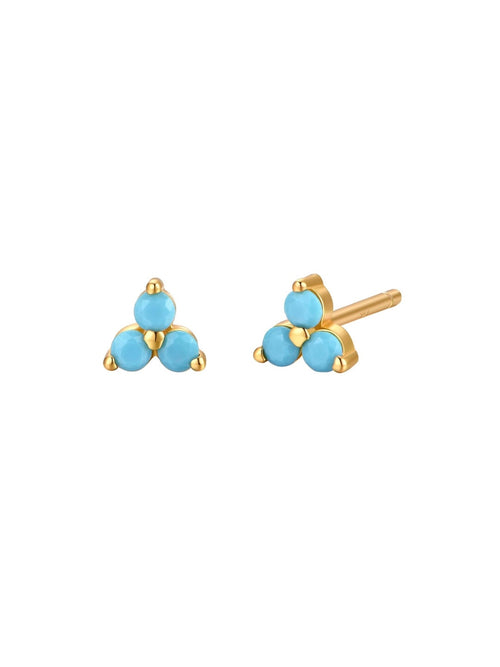 Malakai The Label Blue Hawaii Studs in 18k Gold in Default Title