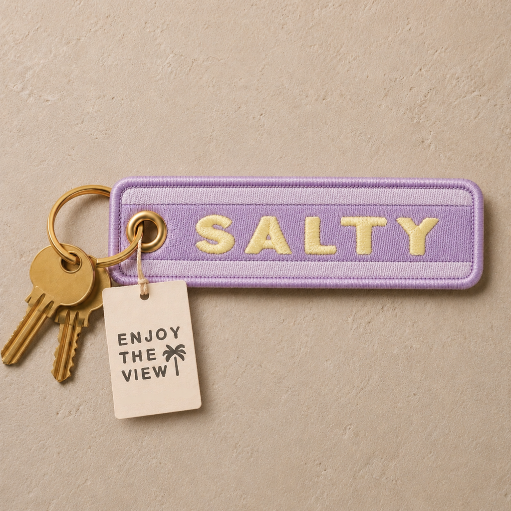 Keychain | Embroidery Keyring | Salty | Coastal gift | Beach