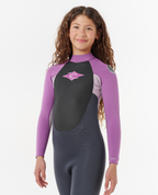 Rip Curl Kids Omega 3/2 Back Zip Wetsuit Steamer in Purple