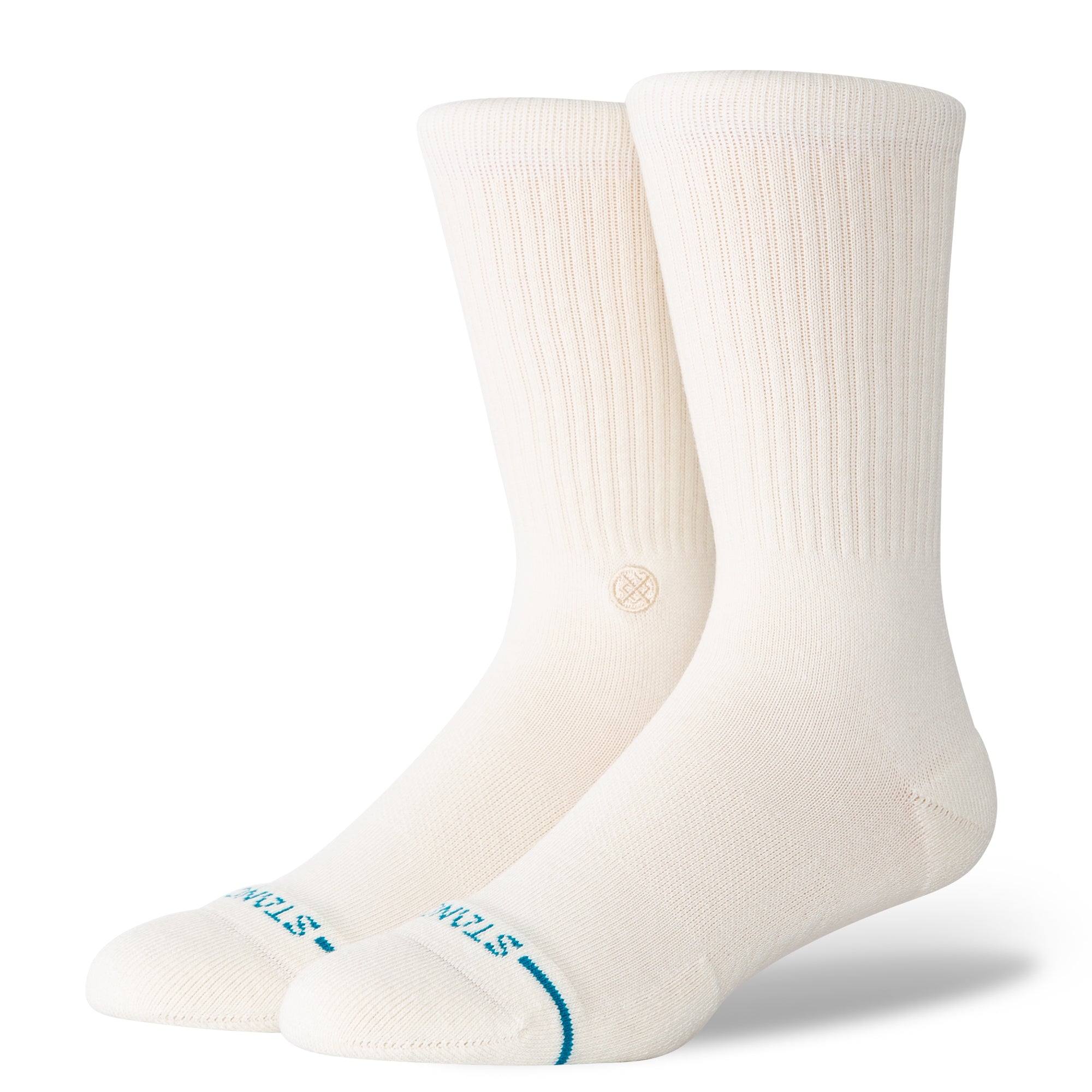 Stance ICON ORGANIC CREW SOCKS - WHITE in CANVAS
