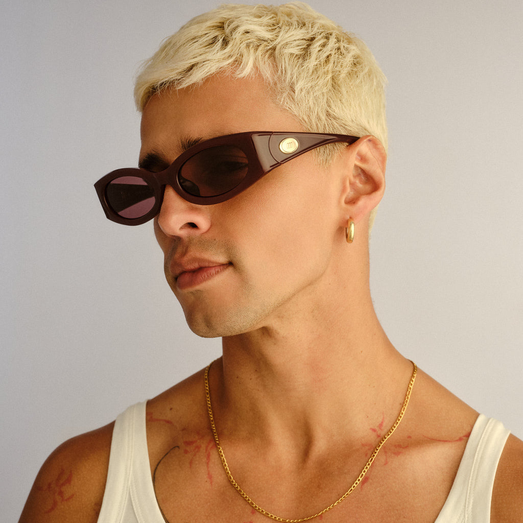 Le Specs GLACIEM BURGUNDY in SMOKEY BROWN MONO