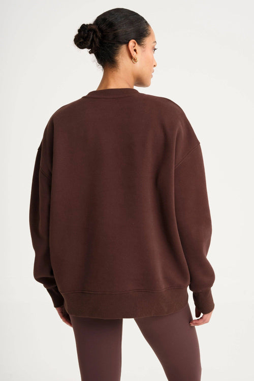 All Fenix Collegiate Graphic Crew Neck Jumper in Espresso