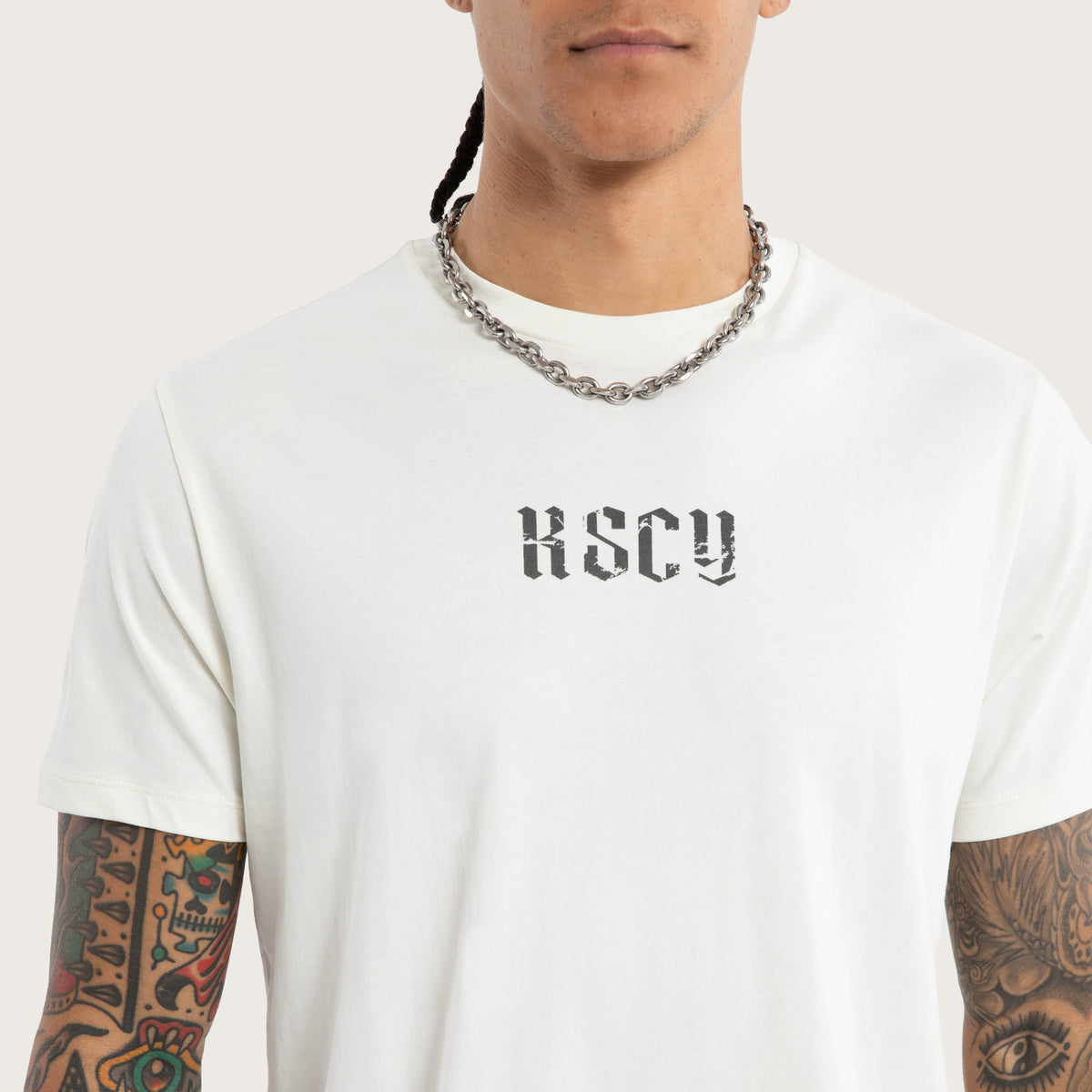 Kiss Chacey Citadel Dual Curved Tee in Lily White