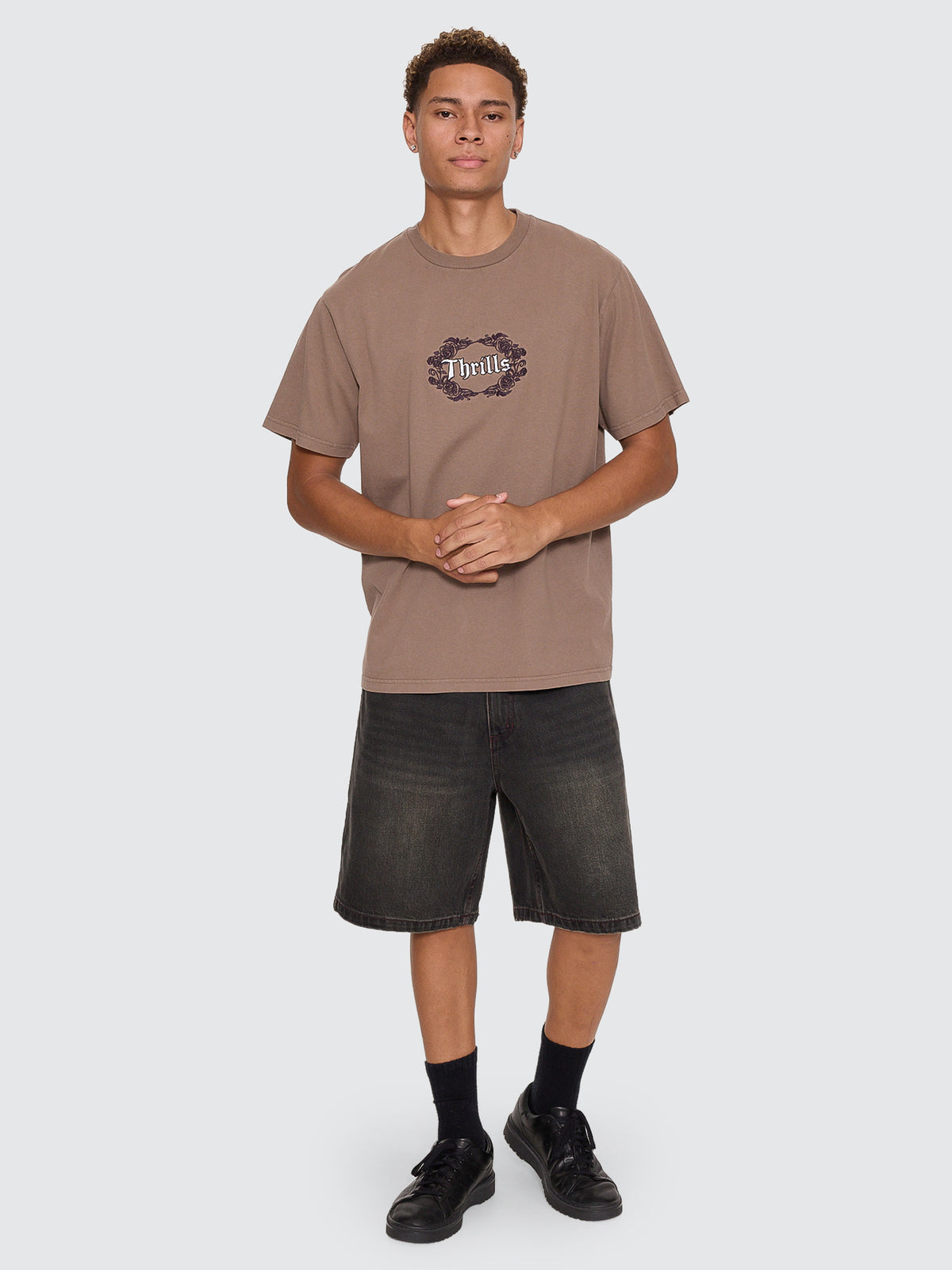 Thrills Co Wreath Of Desire Embro Merch Tee - Falcon in Falcon