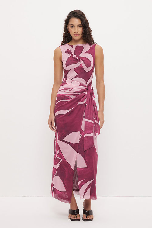 Mon Renn Peta Sleeveless Maxi Dress Painterly Floral in PAINTERLY FLORAL