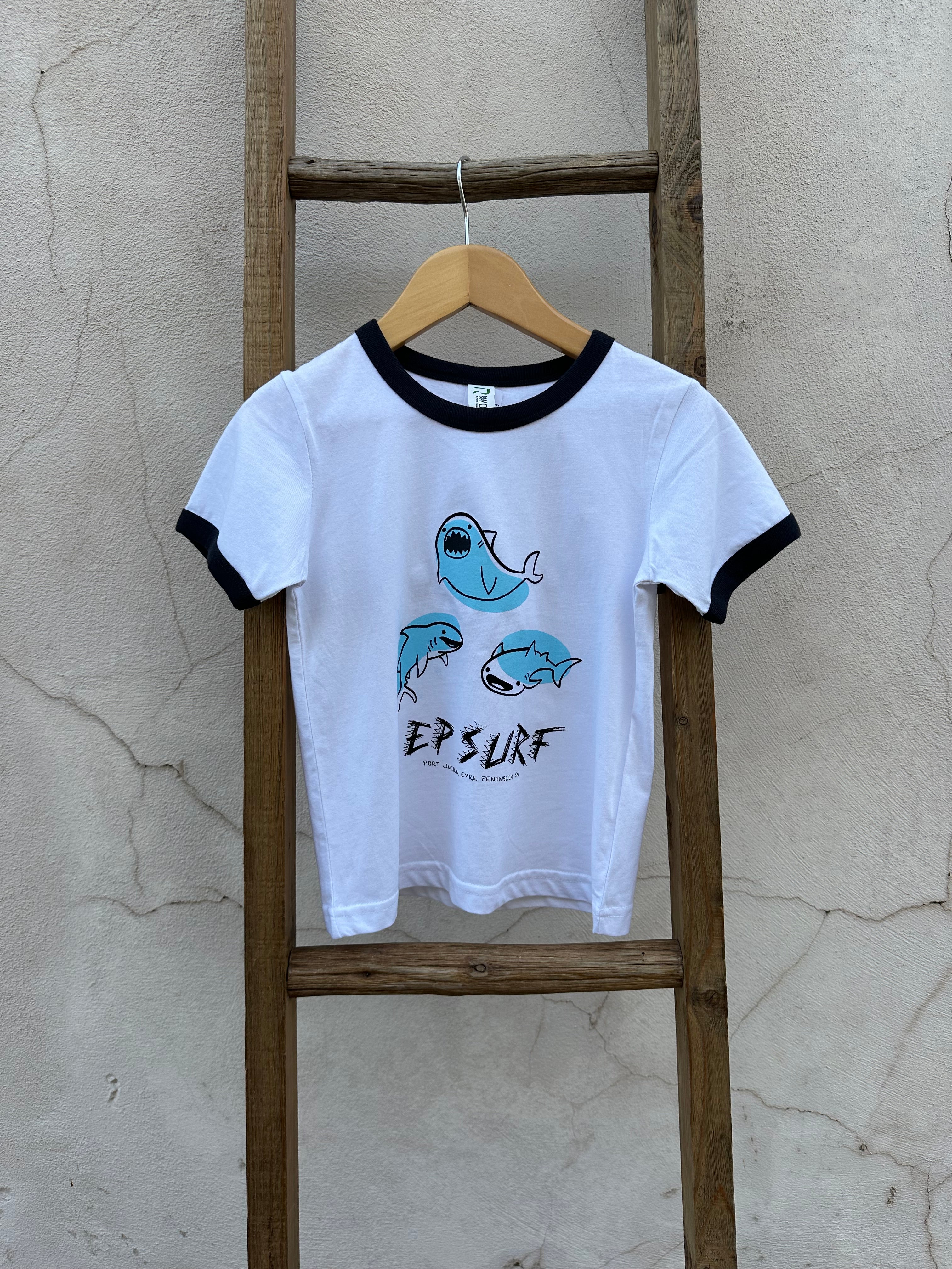 EP SURF Kids Baby Sharks Tee - Navy/White