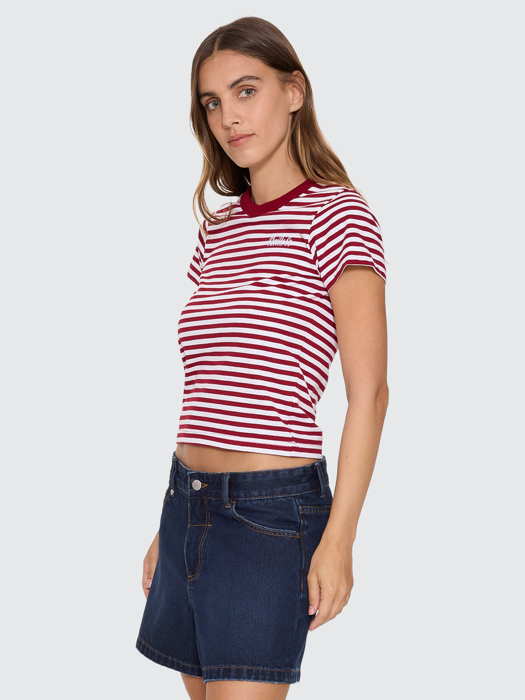 Thrills Co Primitive Stripe Boy Tee - Sour Cherry Stripe in Sour Cherry Stripe